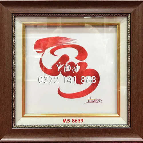 Tranh thêu chữ tâm ms 8639