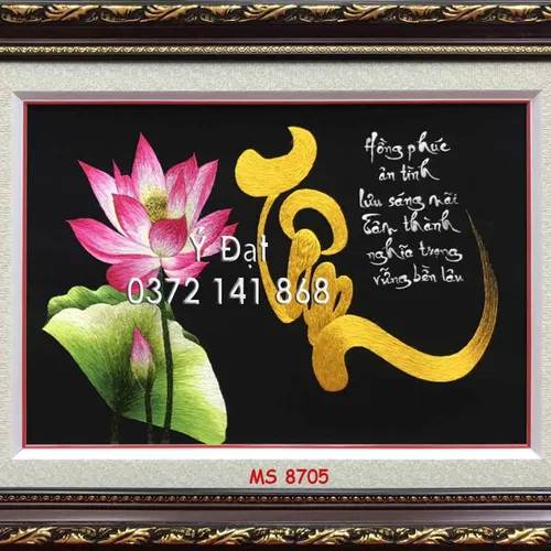 Tranh thêu chữ tâm ms 8705