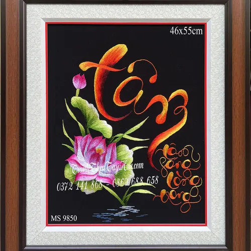 TRANH THÊU CHỮ TÂM MS 9850