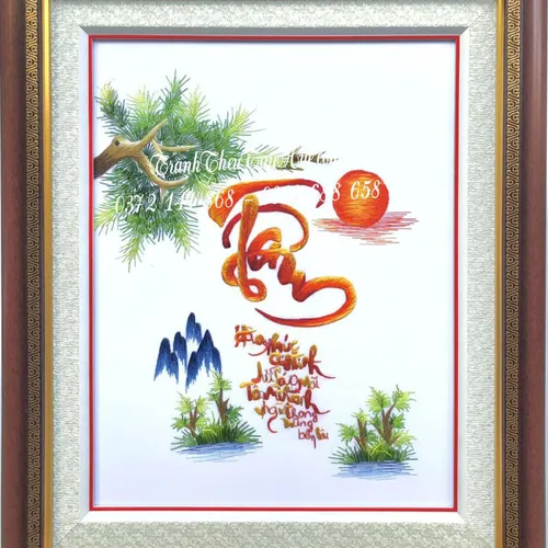 TRANH THÊU CHỮ TÂM MS 9851