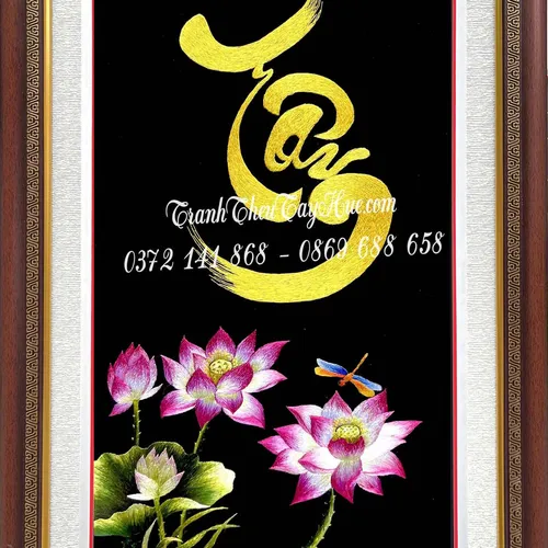 TRANH THÊU CHỮ TÂM MS 9853
