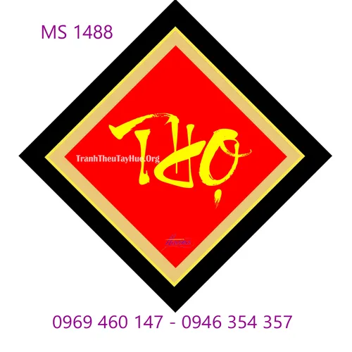 TRANH THÊU CHỮ THỌ MS 1488