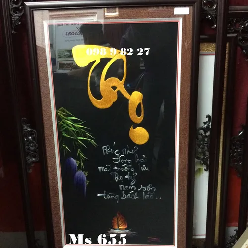 tranh thêu chữ thọ ms 665