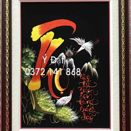 Tranh thêu chữ thọ ms 8622
