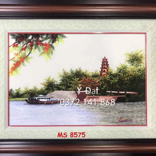 Tranh thêu Chùa Linh Mụ MS 8575