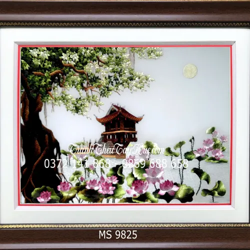 Tranh thêu Chùa Một Cột MS 9825