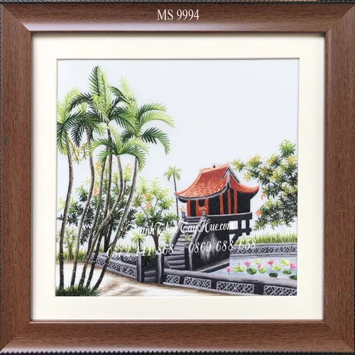 Tranh thêu Chùa Một Cột MS 9994