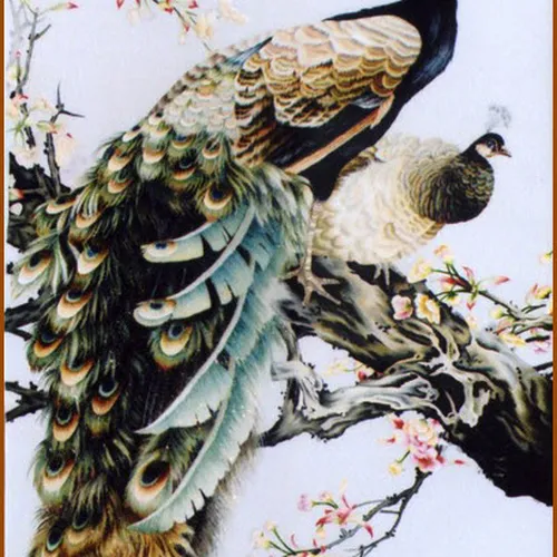 Tranh thêu con công 18