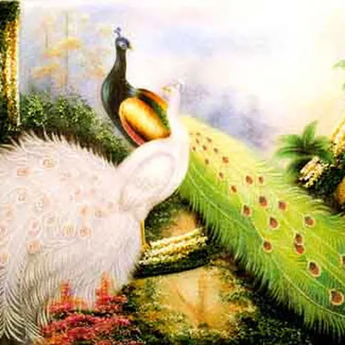 Tranh thêu con công 20