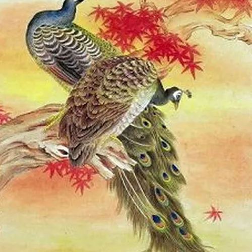 Tranh thêu con công 22