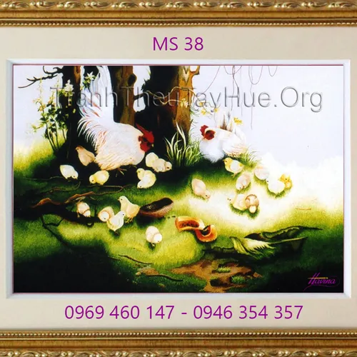 Tranh thêu con gà MS 38