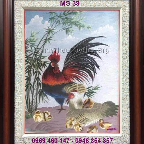 Tranh thêu con gà MS 39