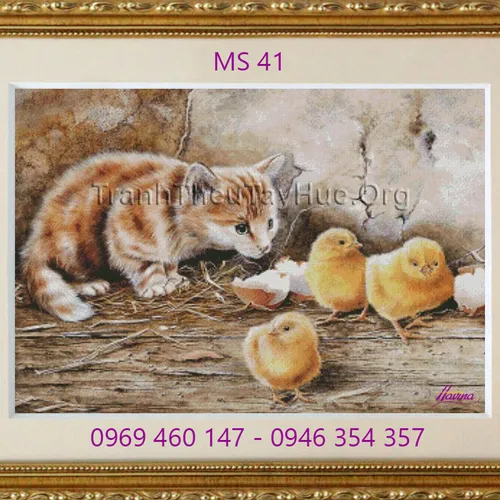 Tranh thêu con gà MS 41