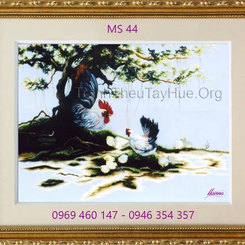 Tranh thêu con gà MS 44
