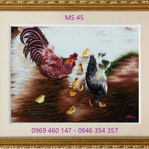 Tranh thêu con gà MS 45