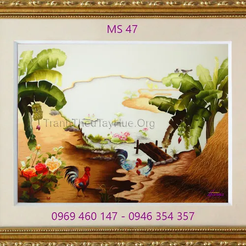 Tranh thêu con gà MS 47