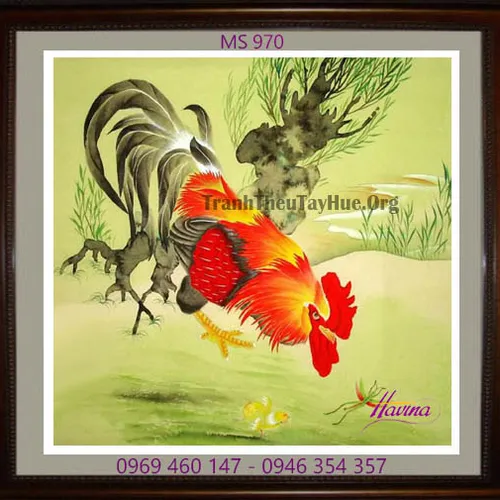 Tranh thêu con gà MS 970