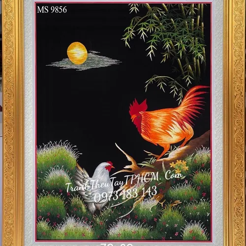 TRANH THÊU CON GÀ MS 9856