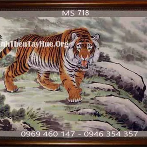 Tranh thêu con hổ MS 718