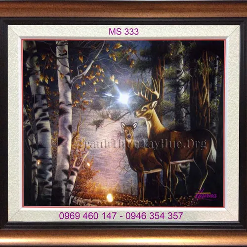 Tranh thêu con nai MS 333