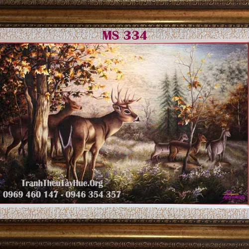 Tranh thêu con nai MS 334