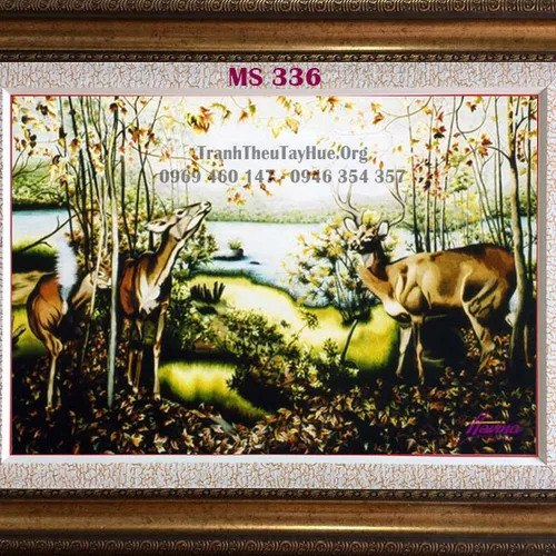 Tranh thêu con nai MS 336