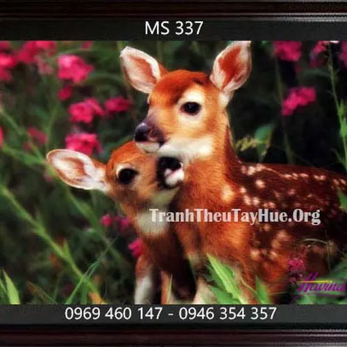Tranh thêu con nai MS 337