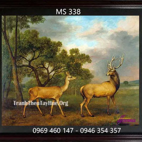 Tranh thêu con nai MS 338