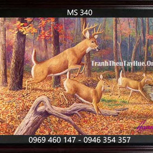 Tranh thêu con nai MS 340