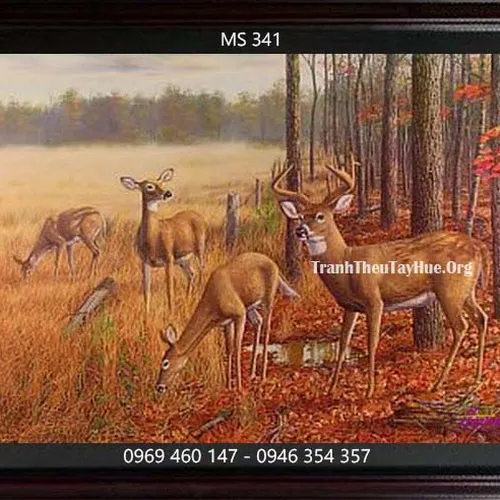 Tranh thêu con nai MS 341