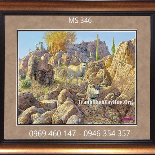 Tranh thêu con nai MS 346