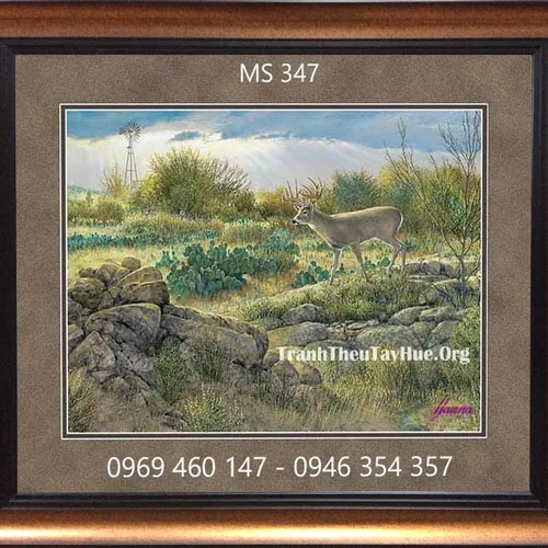 Tranh thêu con nai MS 347