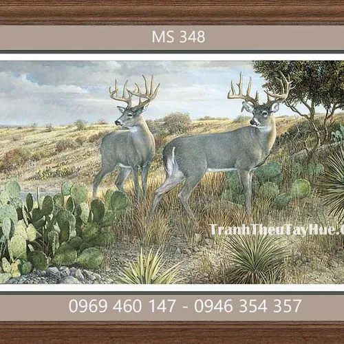 Tranh thêu con nai MS 348