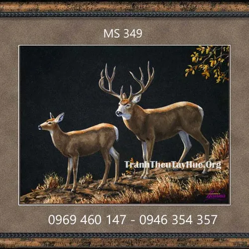 Tranh thêu con nai MS 349