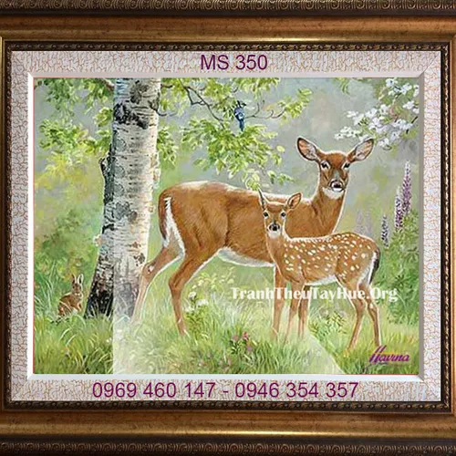 Tranh thêu con nai MS 350