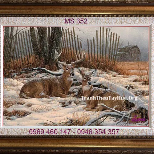 Tranh thêu con nai MS 352