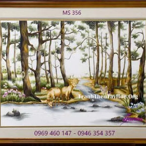 Tranh thêu con nai MS 356