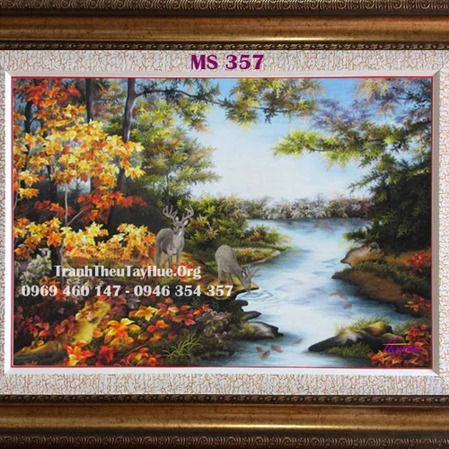 Tranh thêu con nai MS 357