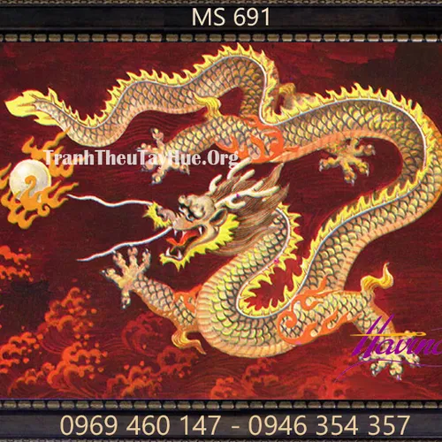 Tranh thêu con rồng MS 691