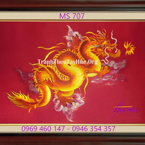 Tranh thêu con rồng MS 707