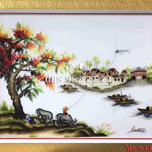 Tranh Thêu Đồng Quê MS 8342