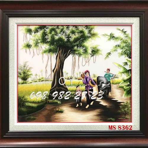 TRANH THÊU ĐỒNG QUÊ MS 8362