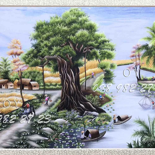 TRANH THÊU ĐỒNG QUÊ MS 8370