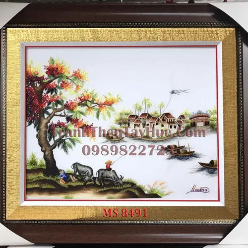 Tranh Thêu Đồng Quê MS 8491