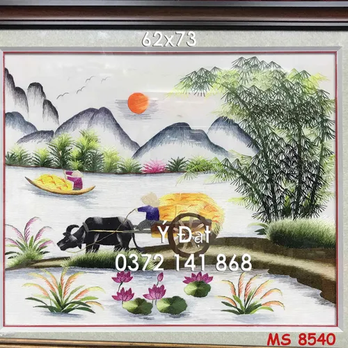 Tranh thêu đồng quê ms 8540