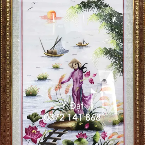 Tranh thêu đồng quê ms 8541
