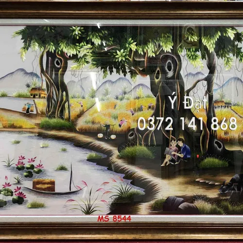 Tranh thêu đồng quê ms 8544