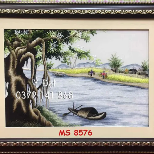 Tranh thêu đồng quê ms 8576