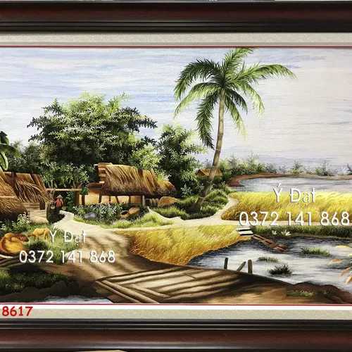 Tranh thêu đồng quê ms 8617