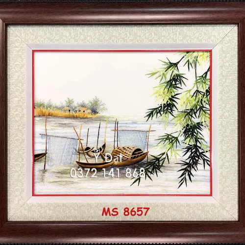 Tranh thêu đồng quê ms 8657